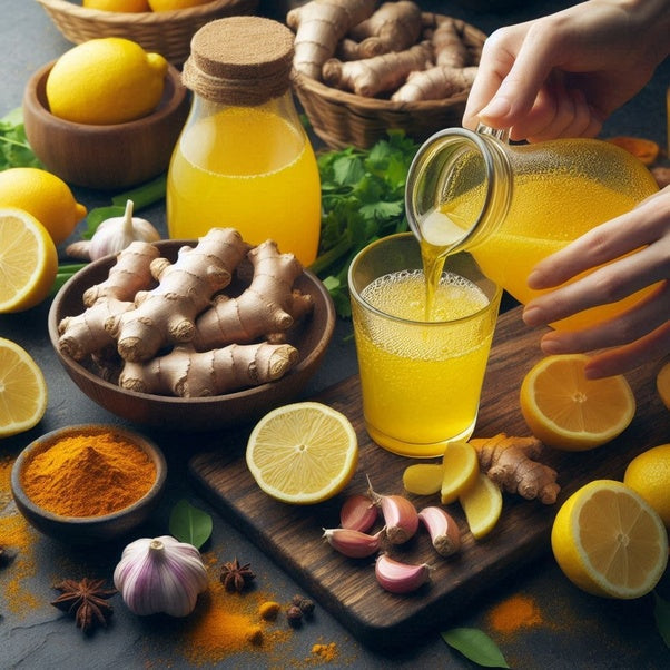Los poderosos beneficios para la salud del jengibre, el ajo, la cúrcuma y el jugo de limón