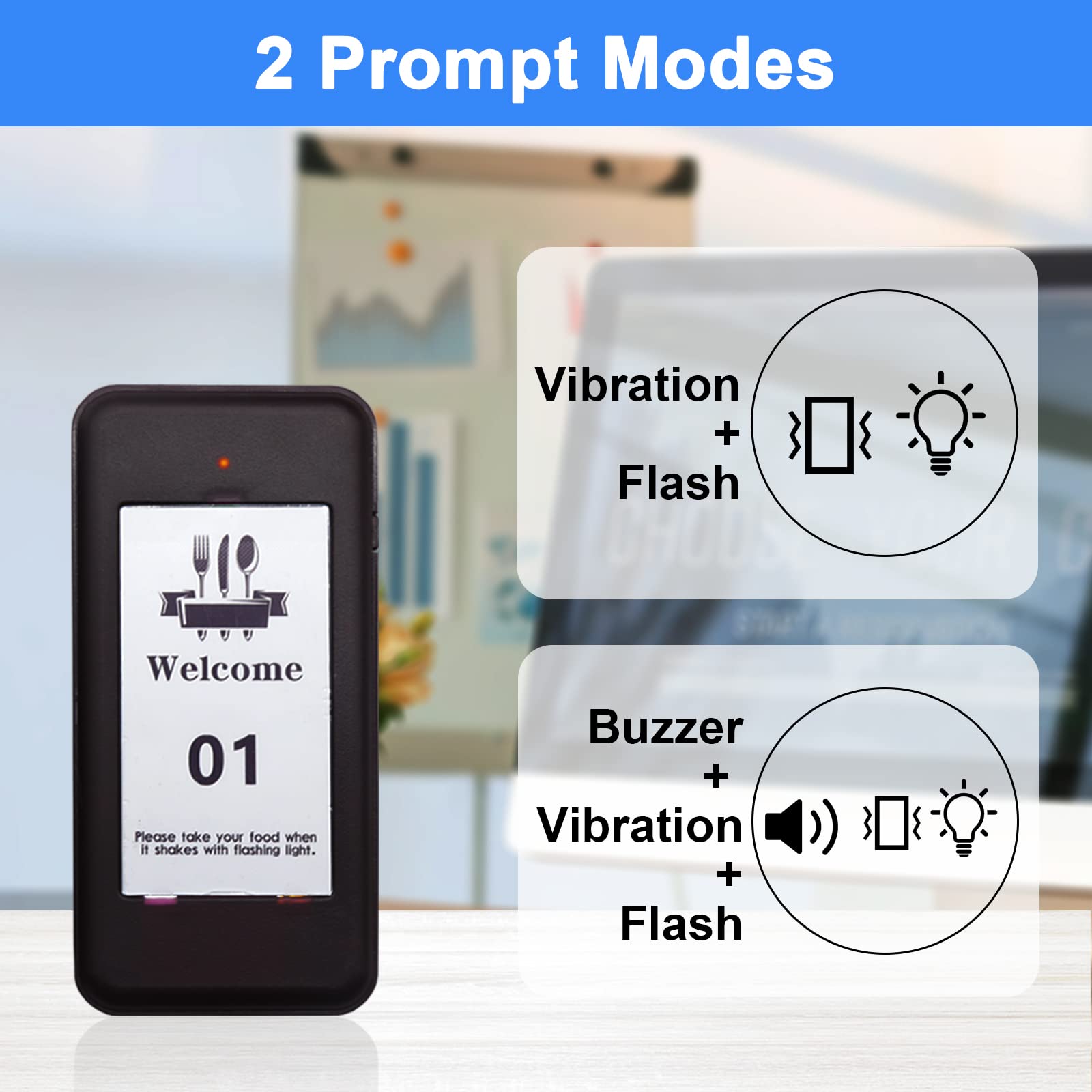 Système de radiomessagerie pour restaurant Daytech – Améliorez l'efficacité et l'expérience client avec des sous-verres portables à vibrations et alertes