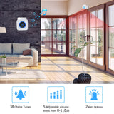 DAYTECH Alarme de détection de mouvement sans fil pour intérieur/soignant pour personnes âgées/alarme d'entrée de mouvement/alarme de mouvement pour la maison 1 capteur de mouvement à batterie + 1 récepteur enfichable