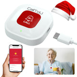 Daytech Système d'alerte SOS sans fil pour personnes âgées : téléavertisseur WiFi avec bouton d'appel rechargeable – Pas de frais mensuels