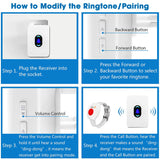 CallToU Wireless Caregiver Pager System Call Button Nurse Alert for Elderly Alert System for Seniors Disabled Patient CallToU