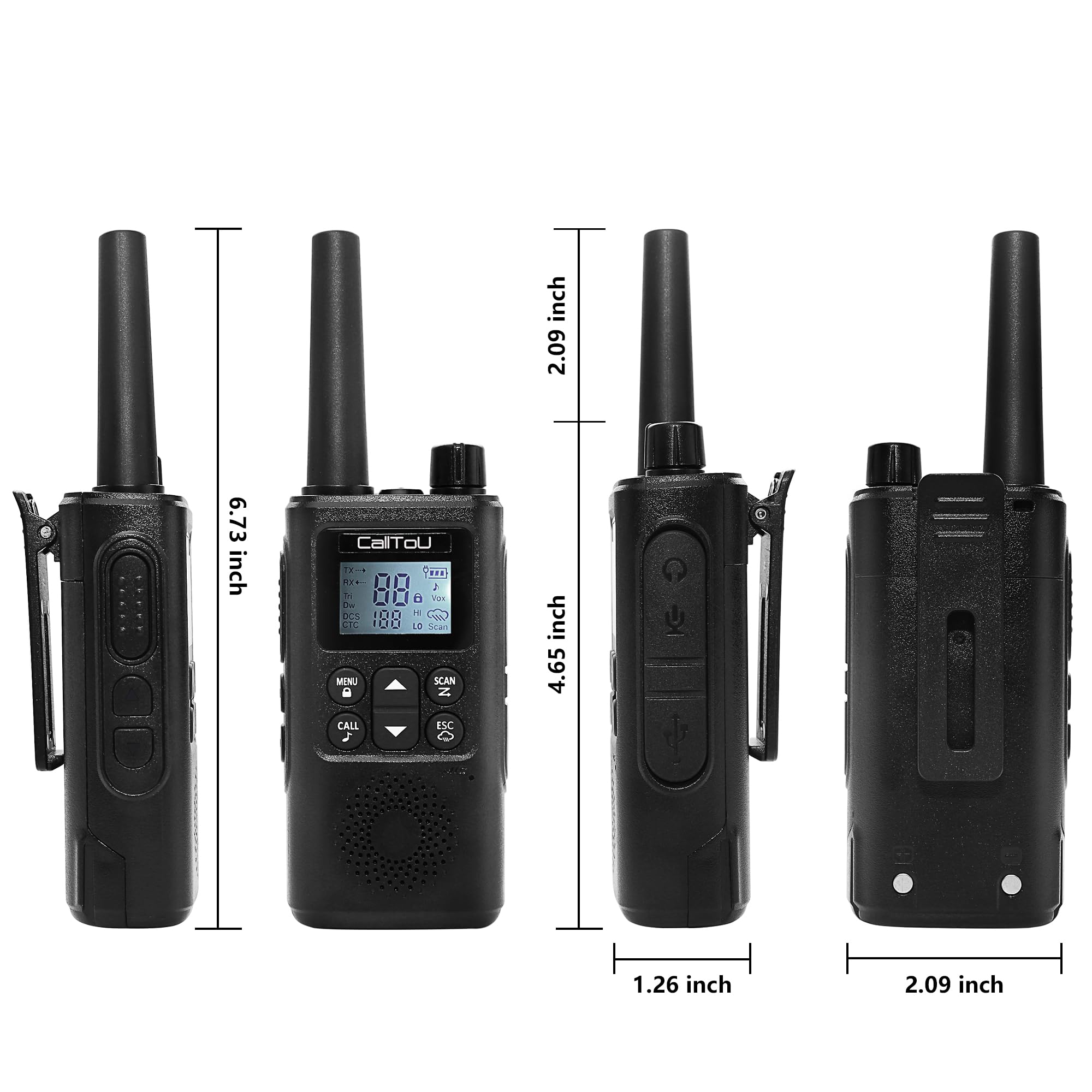 Outdoor Adventure Essentials: CallToU Long Range Walkie Talkies with NOAA Alerts and LED Flashlight CallToU