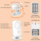 Daytech Kit de carillon d'entrée de porte à capteur de mouvement sans fil - 1 récepteur, 1 capteur de mouvement - Protégez votre entreprise et vos soins aux patients âgés et atteints de démence