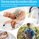 Daytech Téléavertisseur sans fil pour soignants et système de bouton d'appel d'urgence - Rechargeable, portable et extensible avec une portée de 1 000 pieds