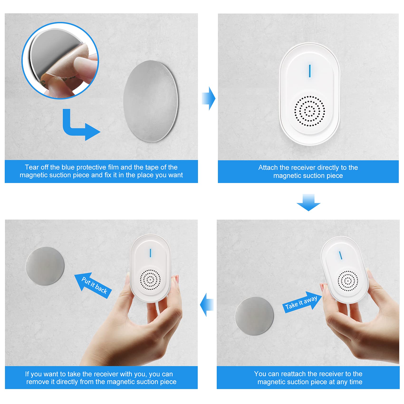 Daytech Caregiver Pager Call Button for Elderly Monitoring - Wireless Nurse Call Bell with 600+ Feet Range