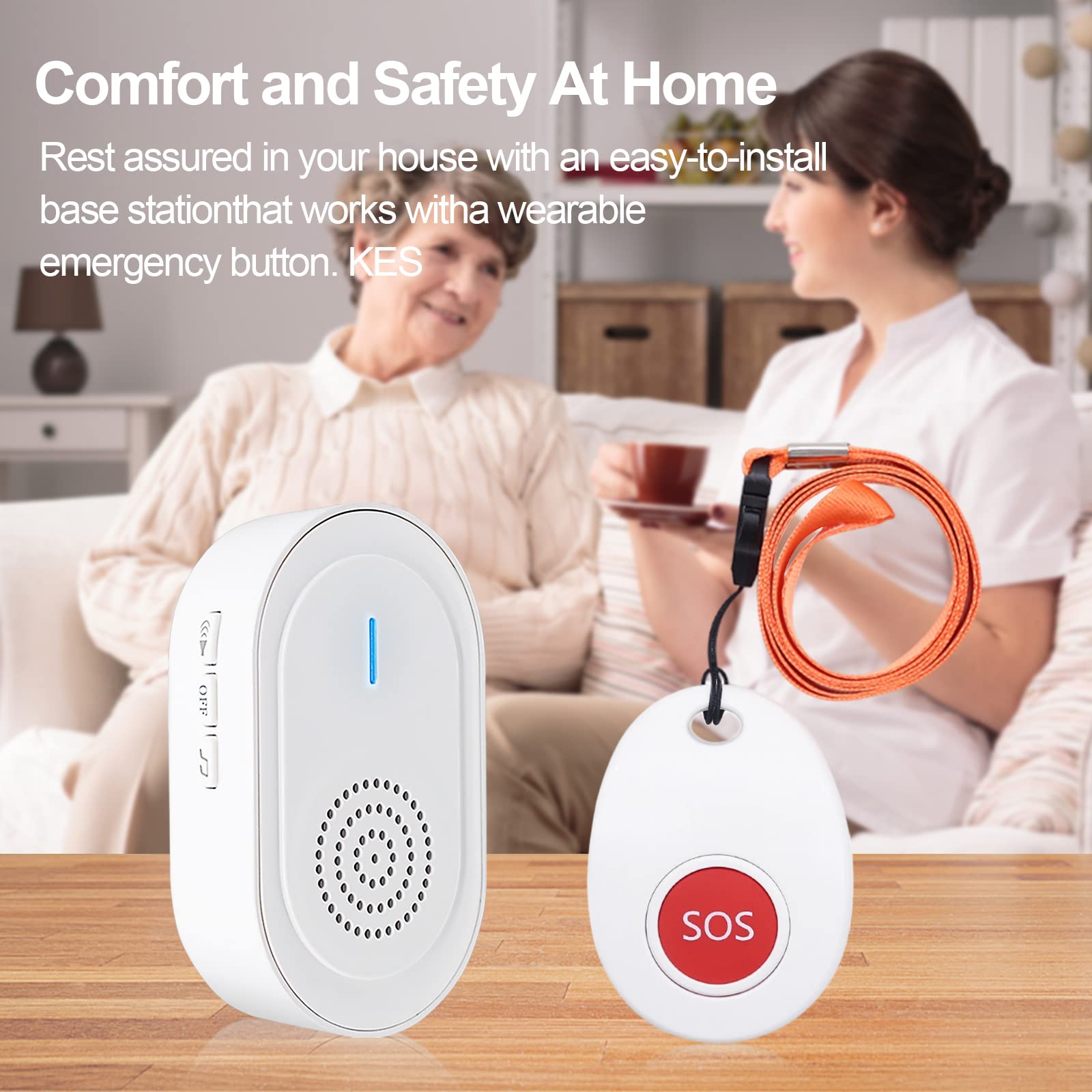 Daytech Caregiver Pager Call Button for Elderly Monitoring - Wireless Nurse Call Bell with 600+ Feet Range