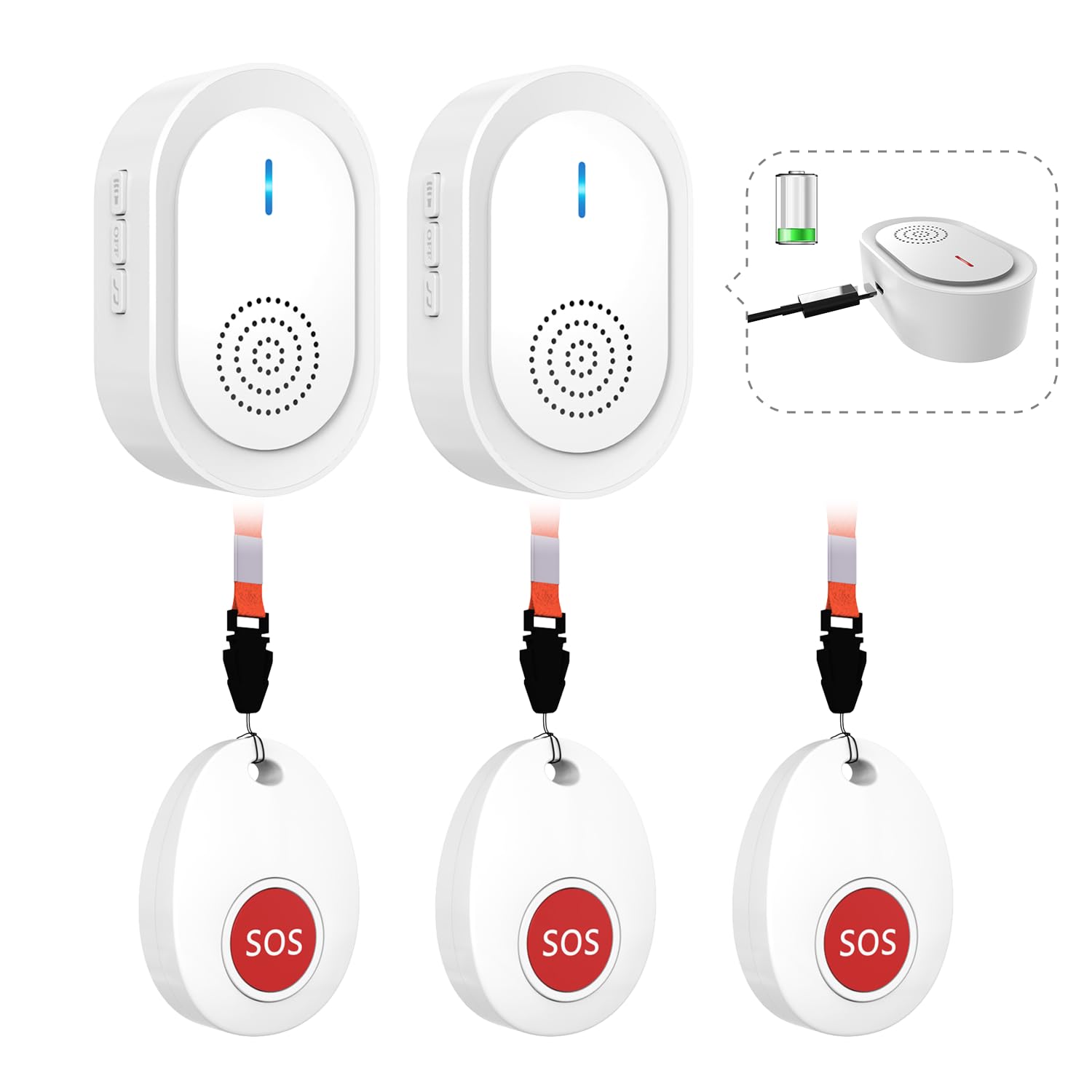 Daytech Caregiver Pager Call Button for Elderly Monitoring - Wireless Nurse Call Bell with 600+ Feet Range