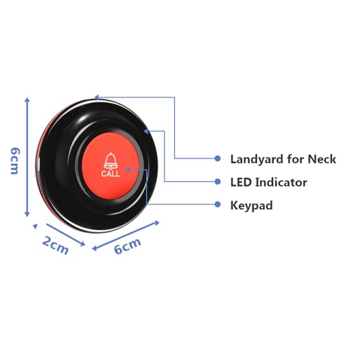 Daytech 500+ Feet Range, Perfect for Elderly Patients and Disabilities IP55 Waterproof Call Button