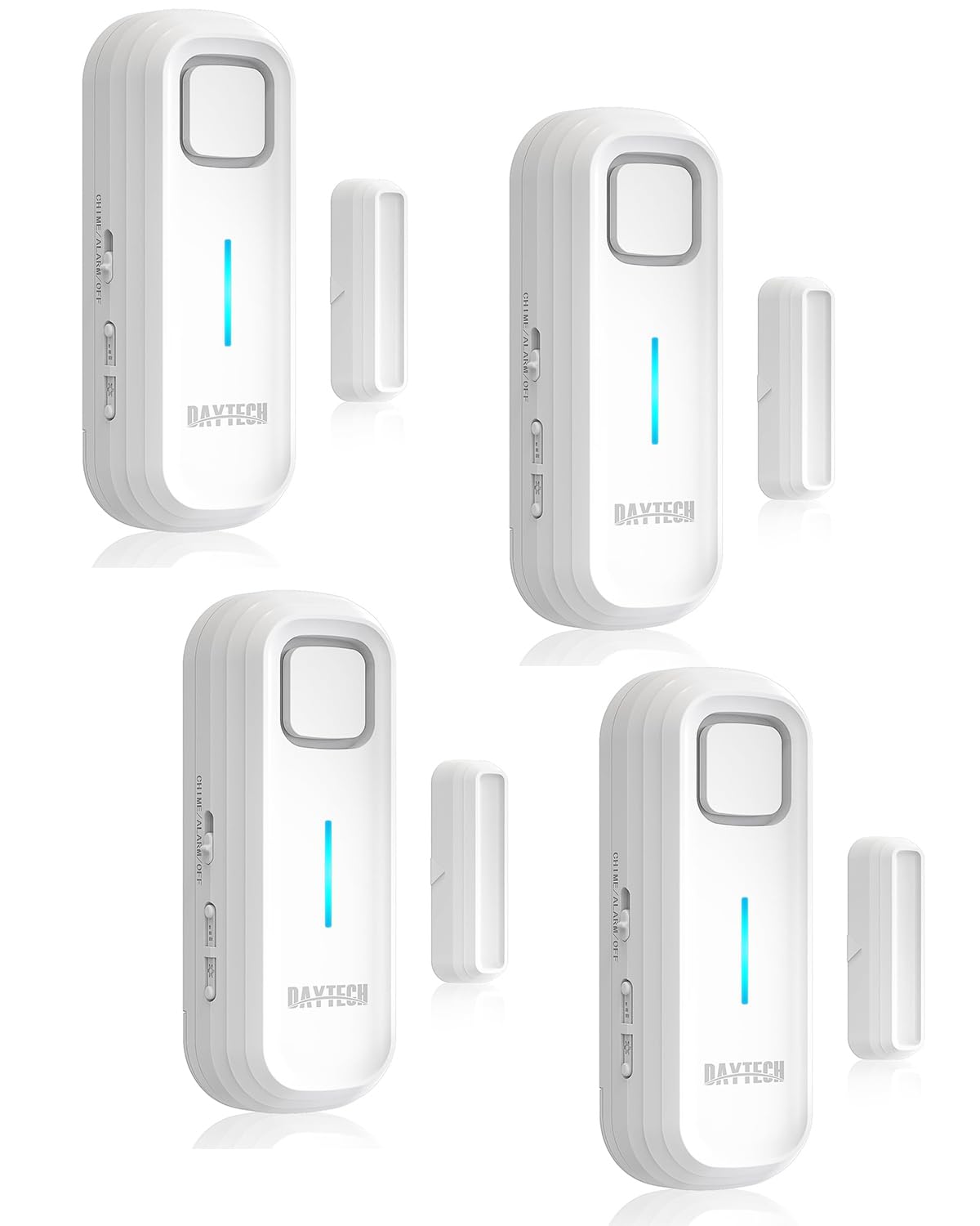 DAYTECH Freezer Door Alarm with Delay 1/2/3/4 mins When Left Open Window Chime Close Doors Reminder Refrigerator Door Alarm 0 to 120 dB for Fridge Home Store Office 2 Sets White