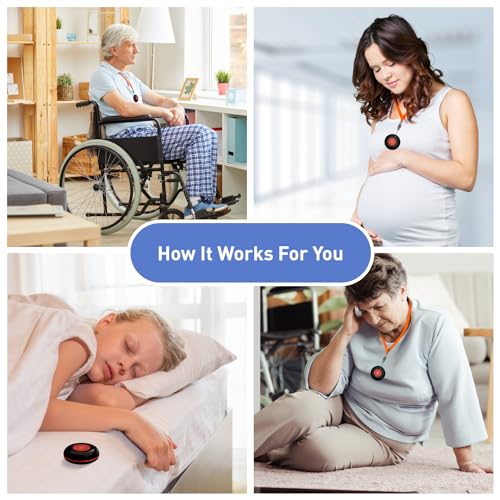 Daytech 500+ Feet Range, Perfect for Elderly Patients and Disabilities IP55 Waterproof Call Button