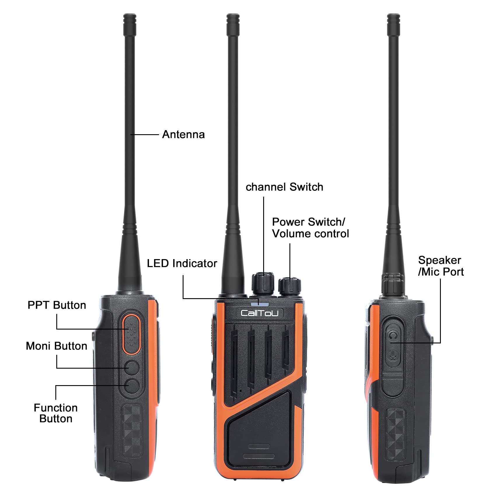 CallToU 5W Wireless Walkie Talkie Long Range 16-Channel USB Rechargeable Intercoms, Two Way Radio for Home Elderly People with Disabilities, Caregivers, Outdoor, Indoor CallToU
