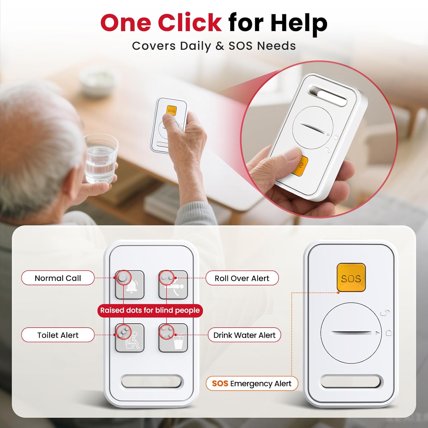 CallToU Elderly Monitor with Camera and Audio, 2-Way Talk Baby Monitors for Elderly No Wi-Fi Video Monitor for Elderly,Call Button for Elderly Home/Nursing Home Use | for Seniors, Dementia Patients CallToU