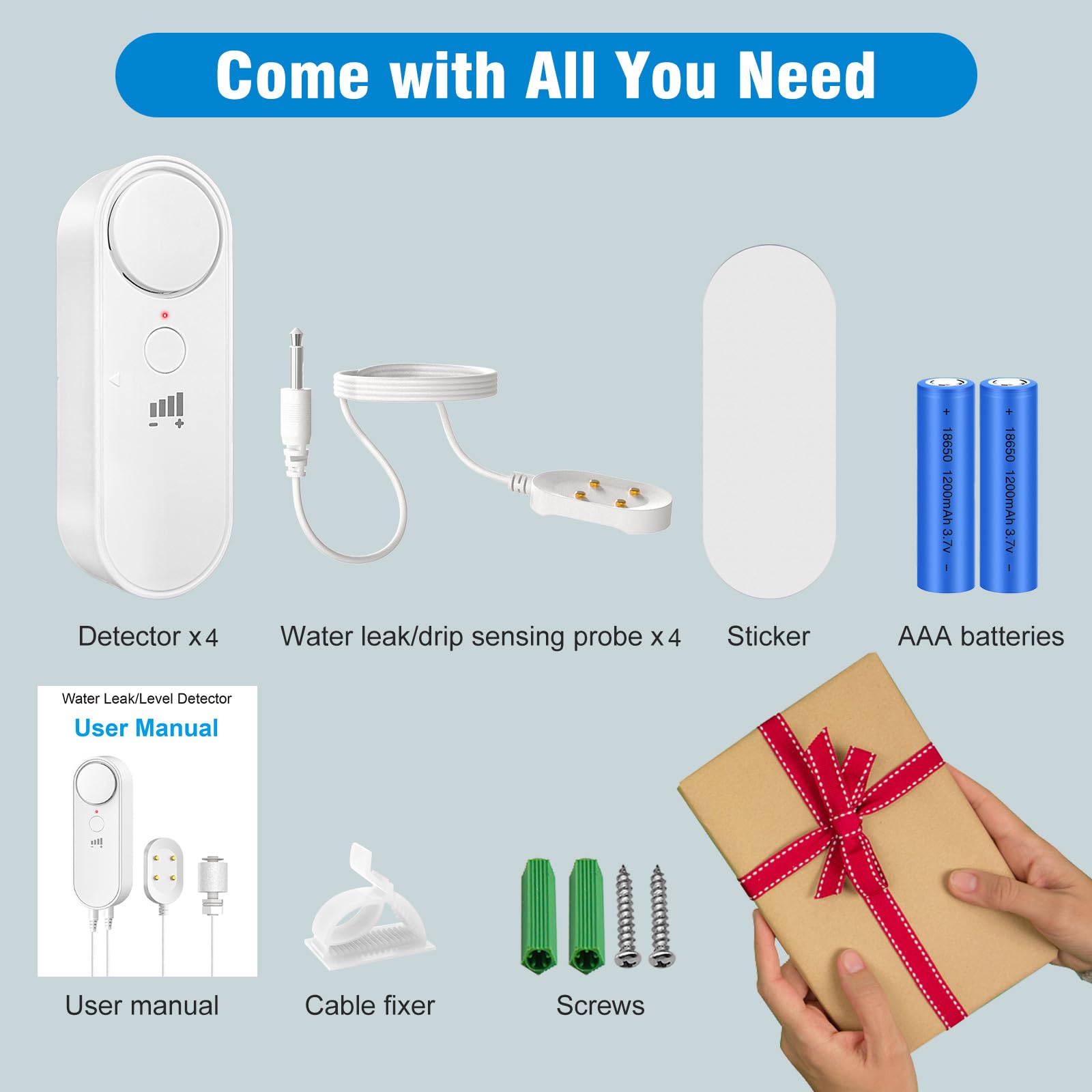 Daytech Stop costly leaks fast! This 100dB water sensor detects drips, floods & seepage. Easy setup with 6.5ft cable. Ideal for home, basement & appliances.