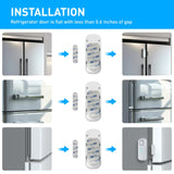 DAYTECH Freezer Door Alarm with Delay 1/2/3/4 mins When Left Open Window Chime Close Doors Reminder Refrigerator Door Alarm 0 to 120 dB for Fridge Home Store Office 2 Sets White