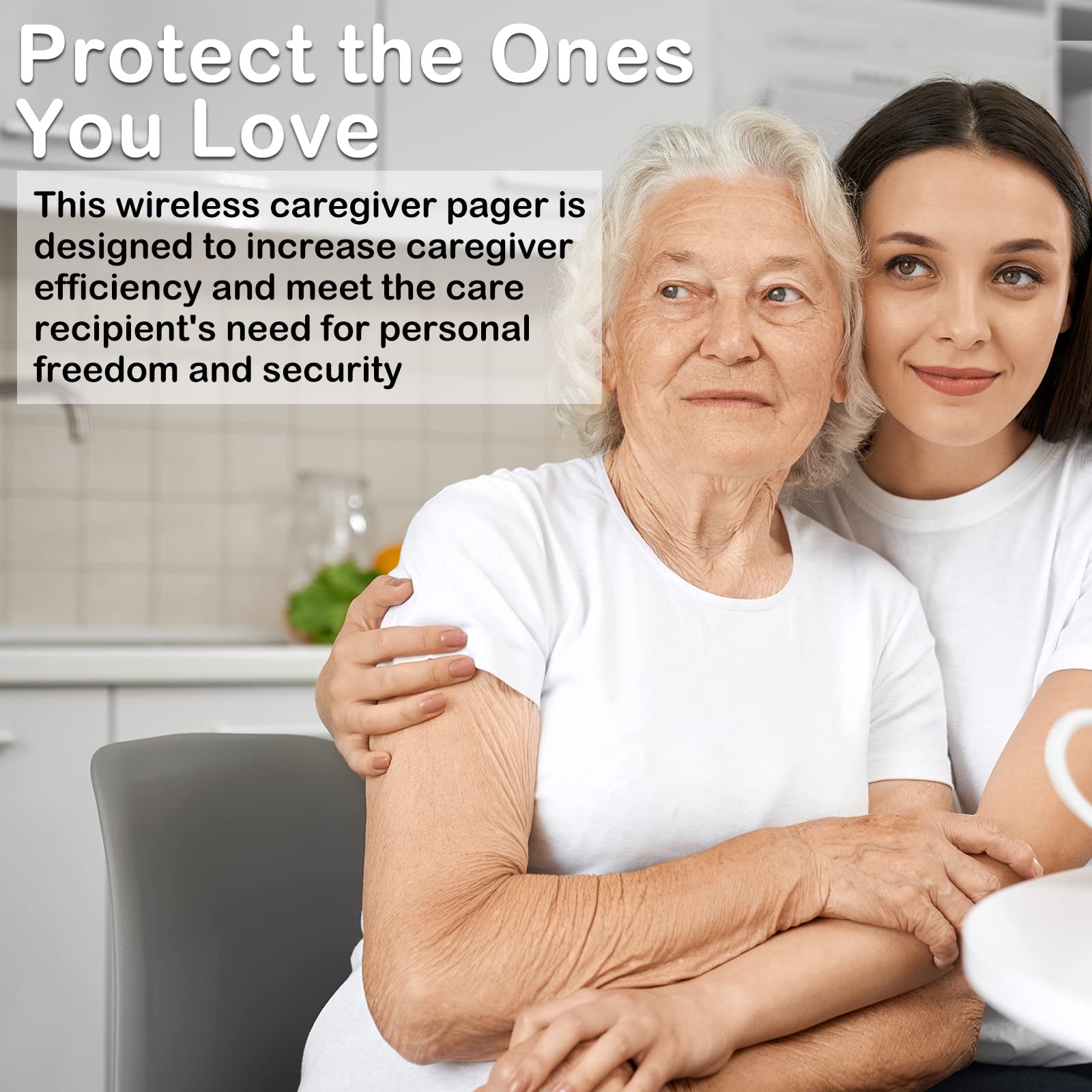Daytech Caregiver Pager with 6 Waterproof Buttons and 2 Plug-in Receivers - Enhanced Range and Room-Specific Call Alerts