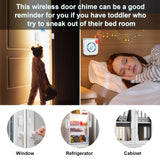 Daytech Secure your home or business with this long-range wireless door alarm. 55 chimes, 5 volume levels, and LED alerts ensure you never miss a visitor or intruder!