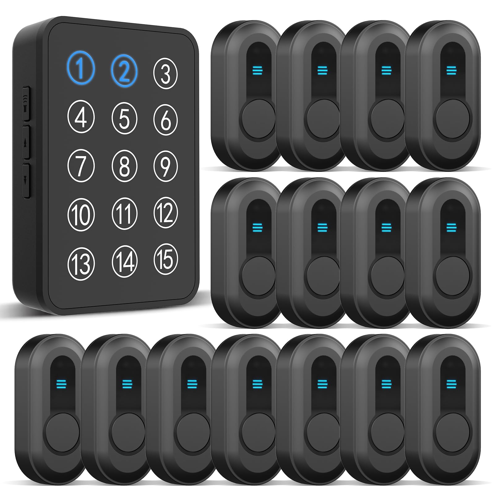 Daytech Wireless Caregiver Pager System with LED Display 500Ft Range Alert Waterproof Button for Elderly, Patients & Disabled at Home or Hospital