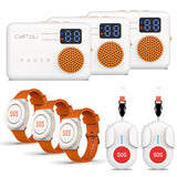 CallToU Monitoring SOS Alert Portable Alarms IP66 Waterproof Watch Button for Elderly Vibrate Digital Display Call Bell for Nursing Home Seniors Patients Emergency
