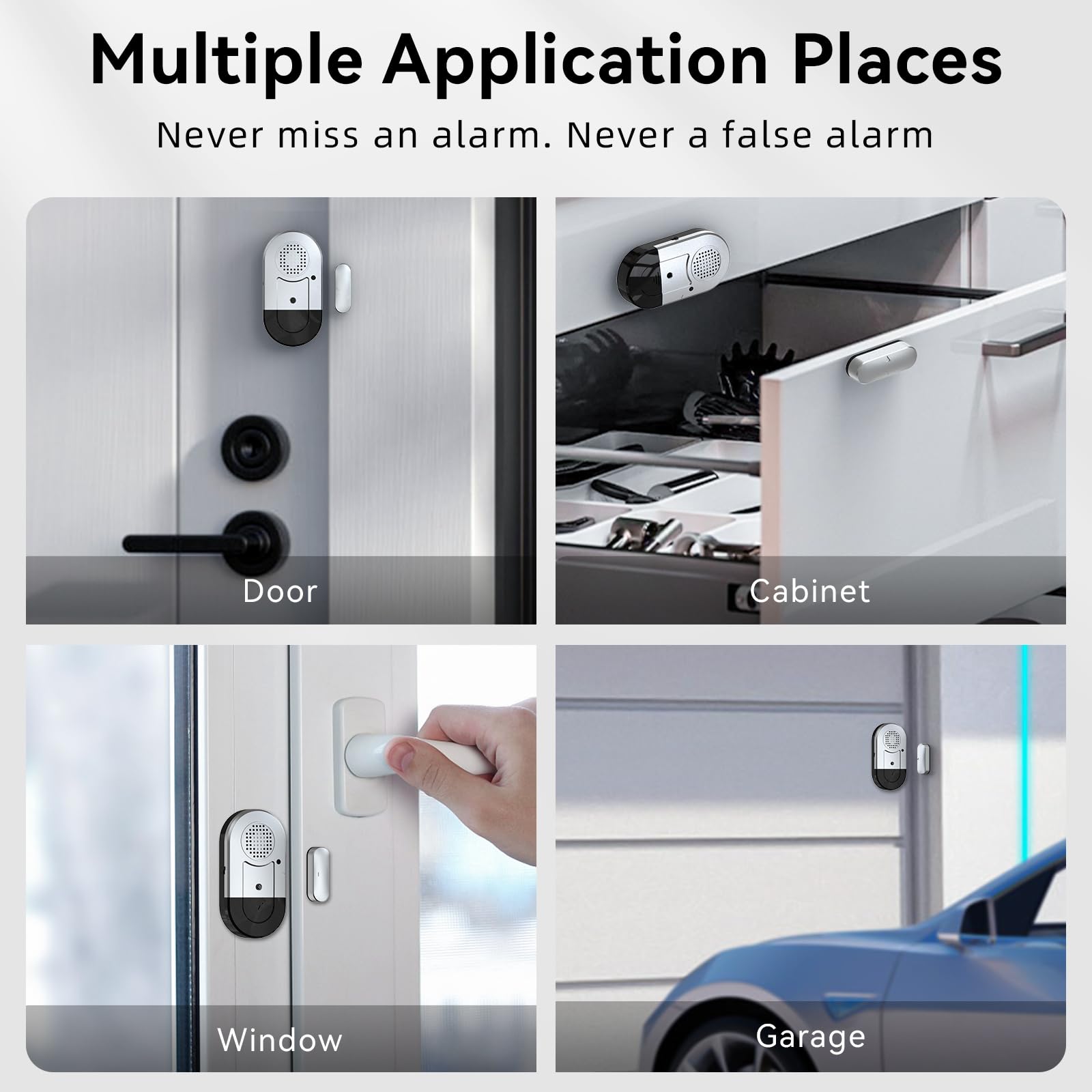 Daytech 4 Pcs Door Alarm/Window Alarm, Home Wireless Door Sensor for Kids and Elderly Safety, 120DB Anti Theft Security Magnetic Sensor