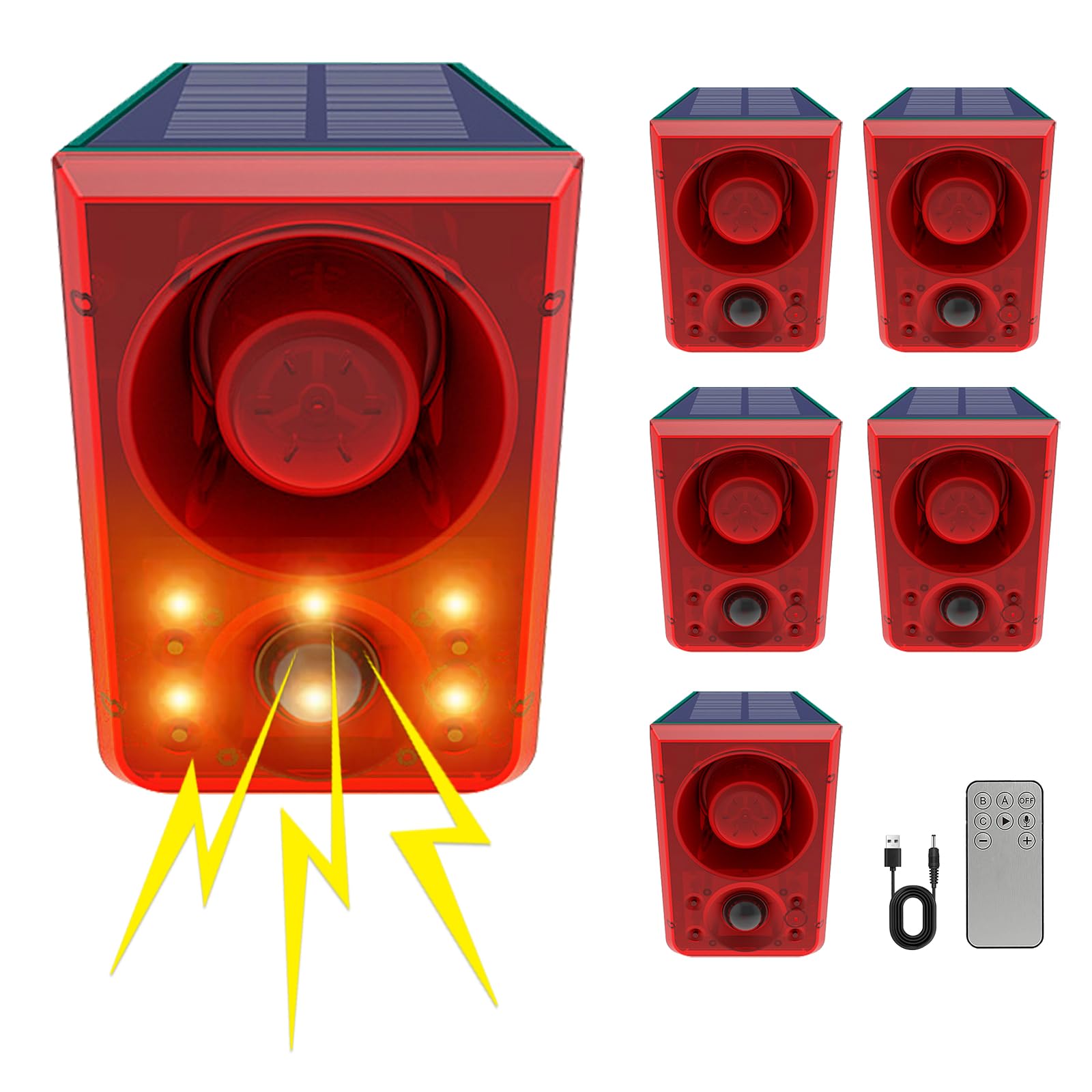 Daytech Motion Sensor Alarm with 130dB Siren & Flash – Keep Coyotes, Deer & Raccoons Away