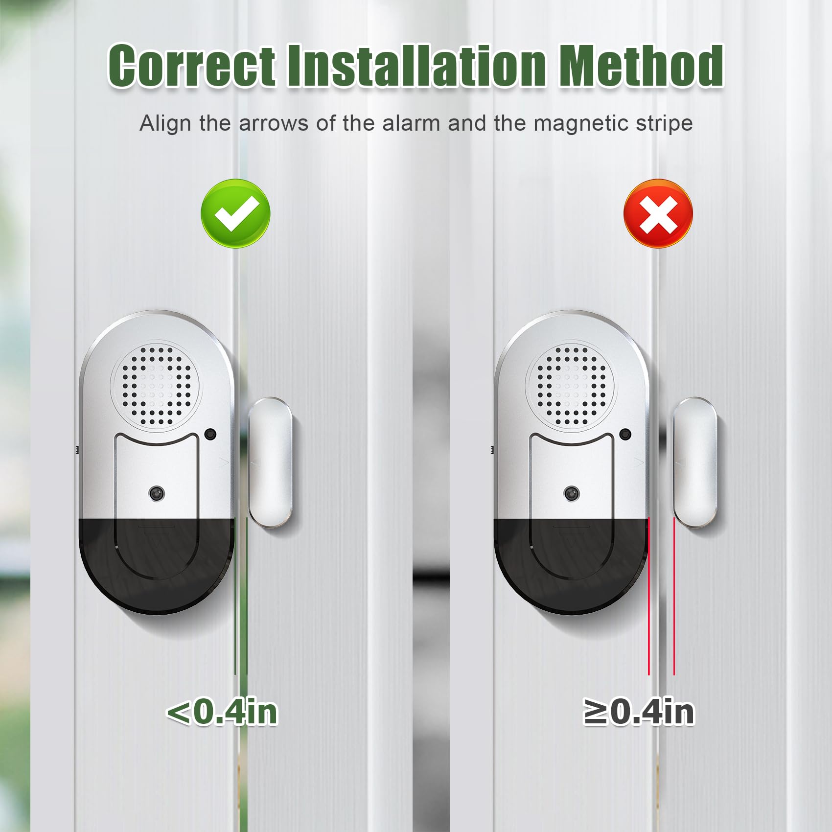Daytech Alarmes de porte fenêtre : kit de sécurité ultime pour enfants – Capteurs de sécurité sans fil 120 dB avec piles – Lot de 8 alarmes magnétiques