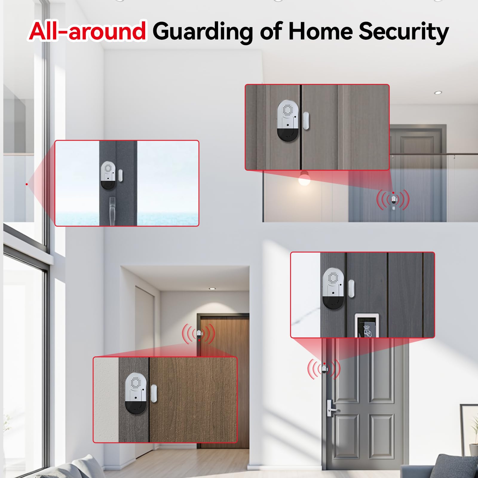 Daytech 4 Pcs Door Alarm/Window Alarm, Home Wireless Door Sensor for Kids and Elderly Safety, 120DB Anti Theft Security Magnetic Sensor