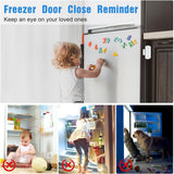 DAYTECH Freezer Door Alarm with Delay 1/2/3/4 mins When Left Open Window Chime Close Doors Reminder Refrigerator Door Alarm 0 to 120 dB for Fridge Home Store Office 2 Sets White