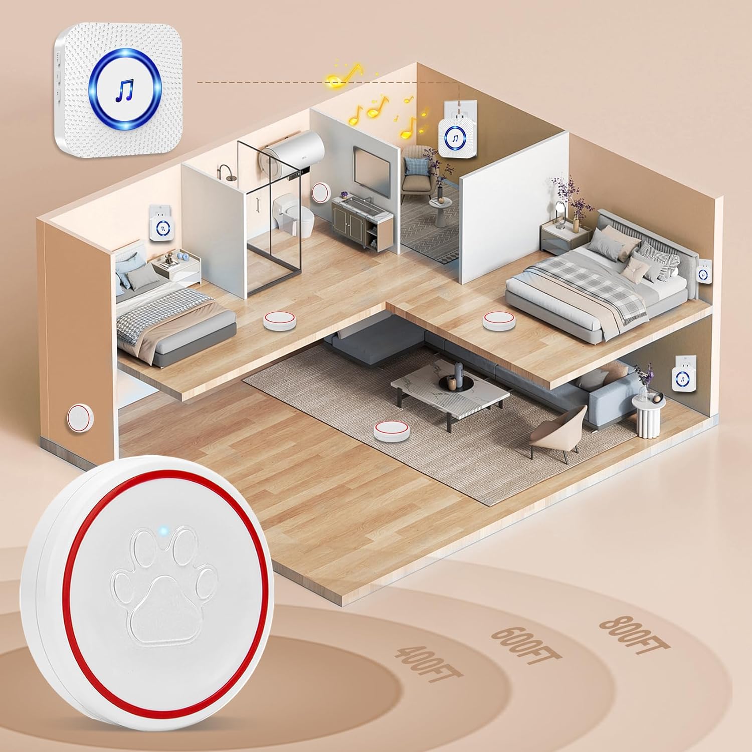 CallTou Enhance pet communication with our smart dog bell. Features touch sensitivity, 55 ringtones, and adjustable volume. Wireless setup and excellent after-sales support. CallToU