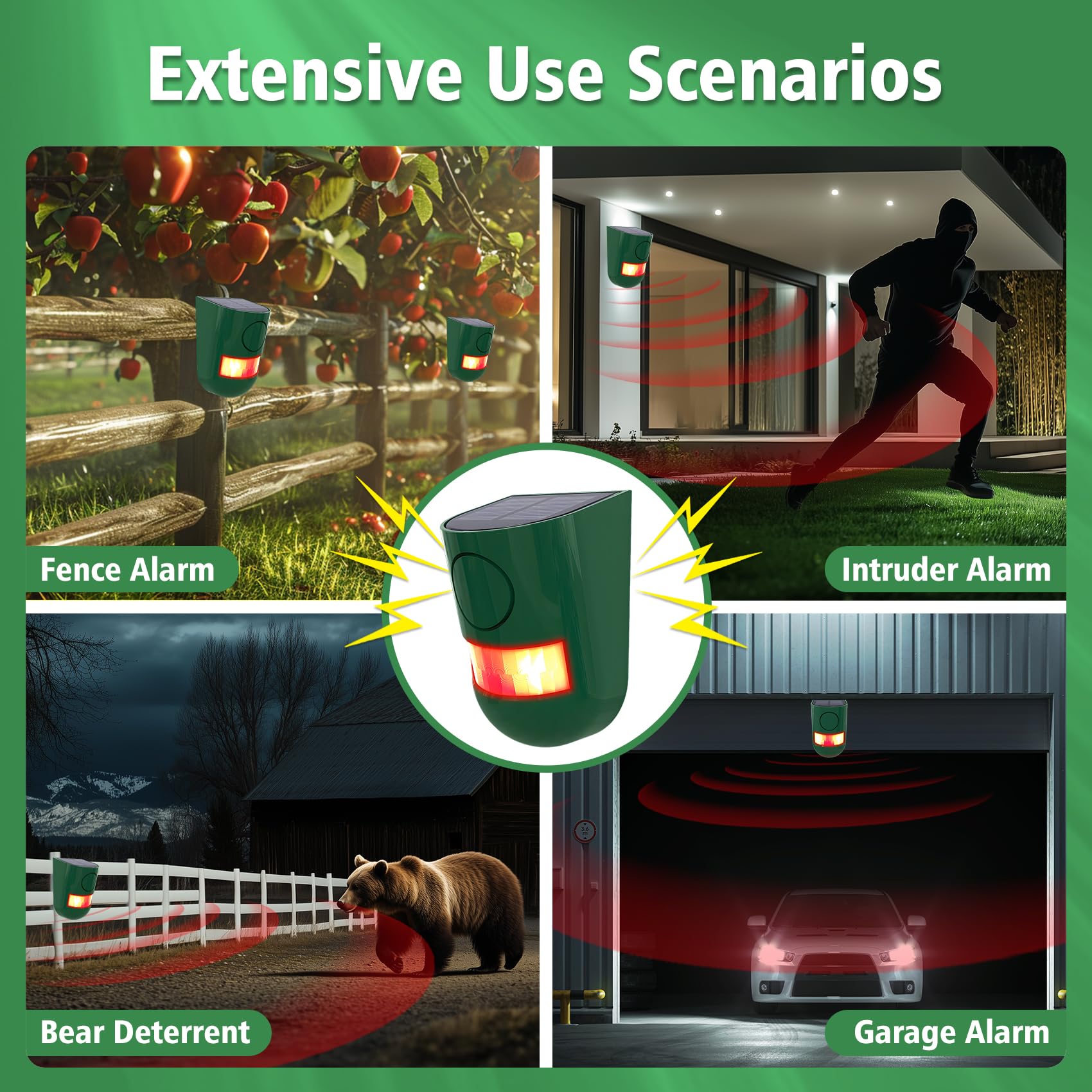 Daytech Smart, Solar-Powered Alarm That Keeps Intruders and Predators Away — Without Monthly Fees or Wires