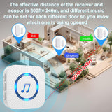 Daytech Secure your home or business with this long-range wireless door alarm. 55 chimes, 5 volume levels, and LED alerts ensure you never miss a visitor or intruder!
