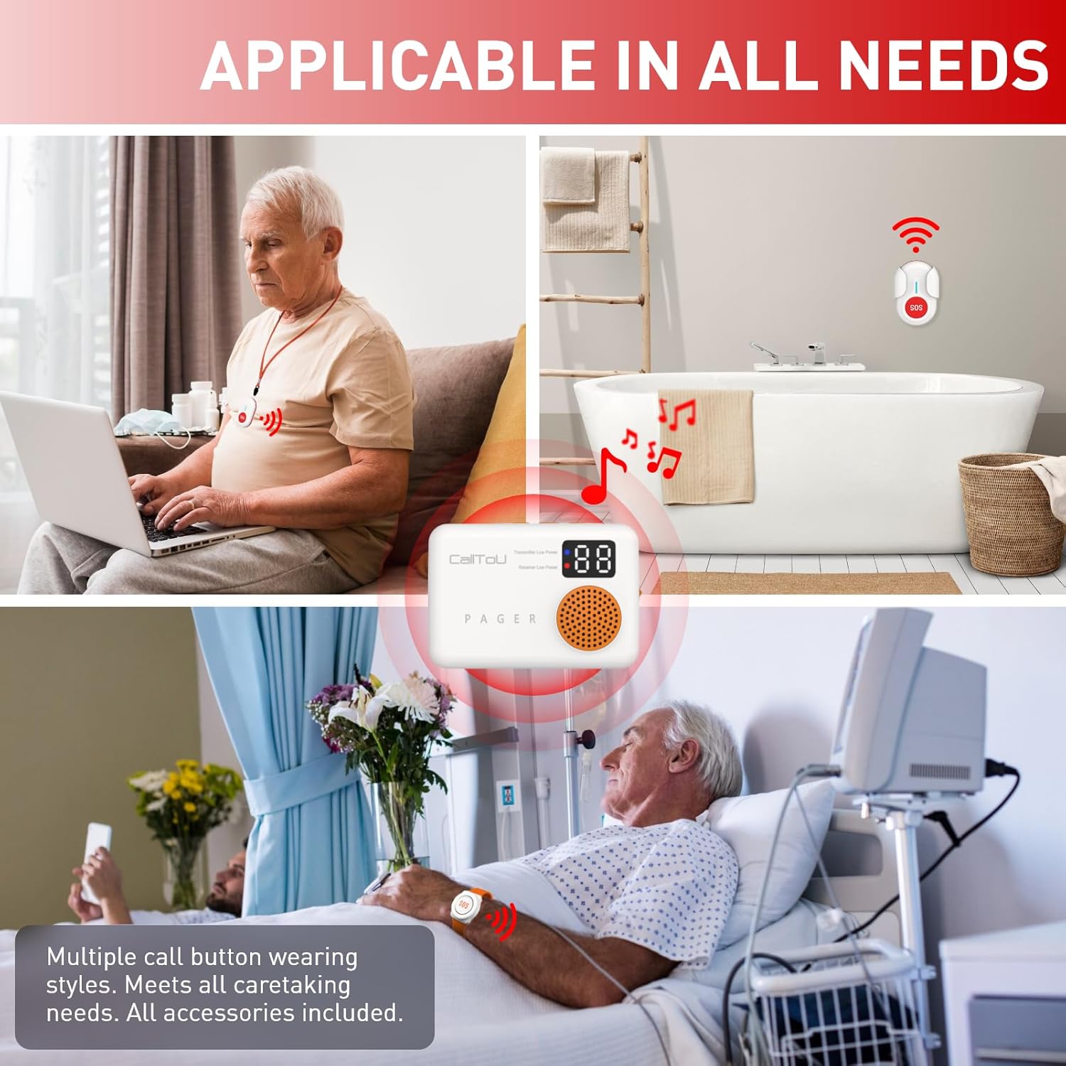 CallToU IP66 Waterproof Watch Button for Elderly Care Need to be used with a receiver(副本) CallTou