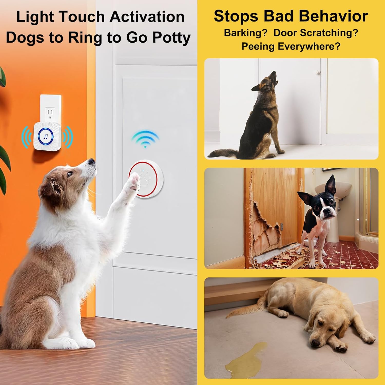 CallTou Enhance pet communication with our smart dog bell. Features touch sensitivity, 55 ringtones, and adjustable volume. Wireless setup and excellent after-sales support. CallToU
