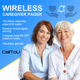 Daytech Caregiver Pager Call Button for Elderly at Home,Nurse Alert System Call Bell 600+ ft for Elderly Monitoring