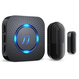 Daytech Wireless Door Chime & Open Alarm | 55 Chimes, 5 Volume Levels | Ideal for Business, Home, Store & Pool Entry | LED Indicators