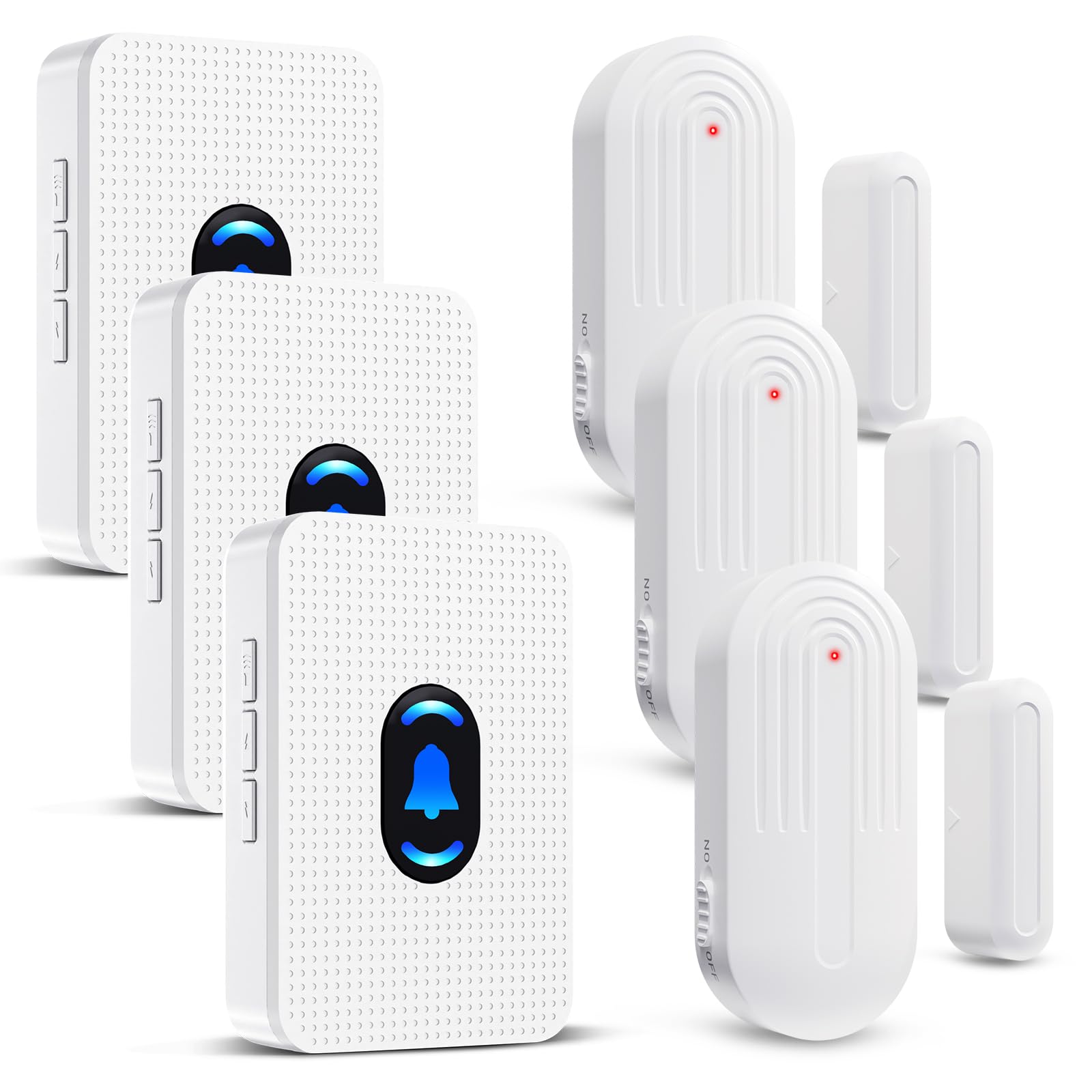 Garantice la seguridad y la eficiencia con nuestro timbre inalámbrico de 55 timbres, 5 niveles de volumen ajustables, modo de silencio, indicador LED, timbre de puerta para negocios.