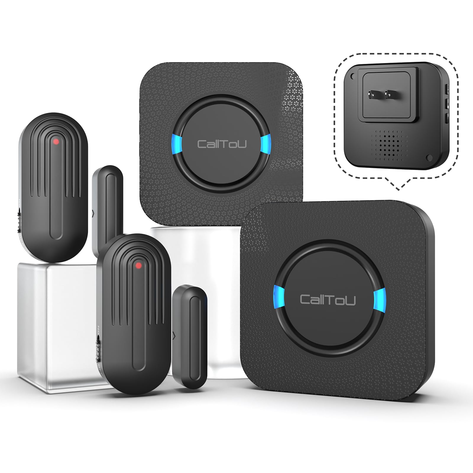 DAYTECH Wireless Caregiver Pager Door Alarms Portable Door Sensor Alarm for Elderly/Business/Home