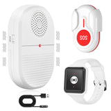 Daytech Wireless Caregiver Pager Watch - Senior Home Call Bell System with Vibration Alert