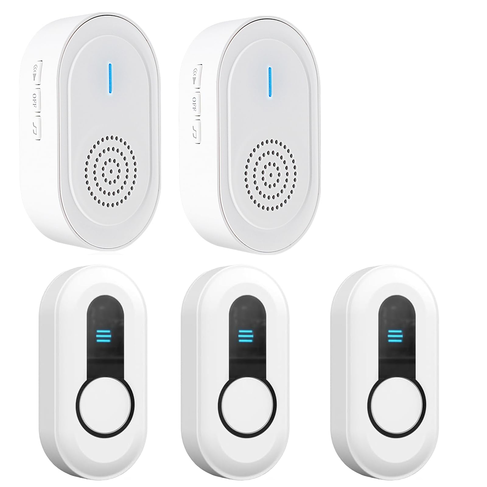 Daytech Téléavertisseur sans fil pour soignants et système de bouton d'appel d'urgence - Rechargeable, portable et extensible avec une portée de 1 000 pieds