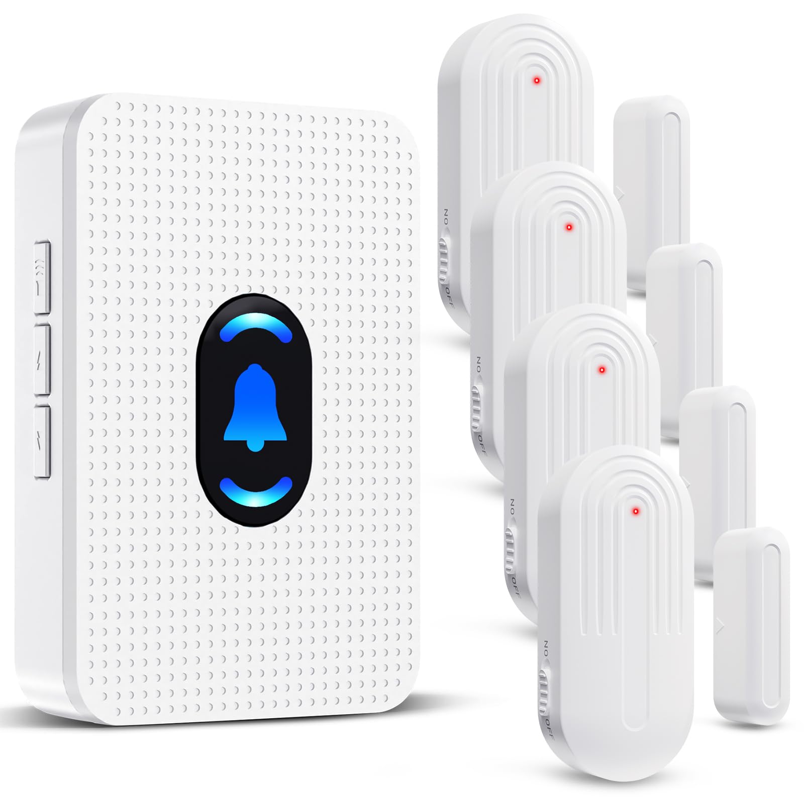 Garantice la seguridad y la eficiencia con nuestro timbre inalámbrico de 55 timbres, 5 niveles de volumen ajustables, modo de silencio, indicador LED, timbre de puerta para negocios.