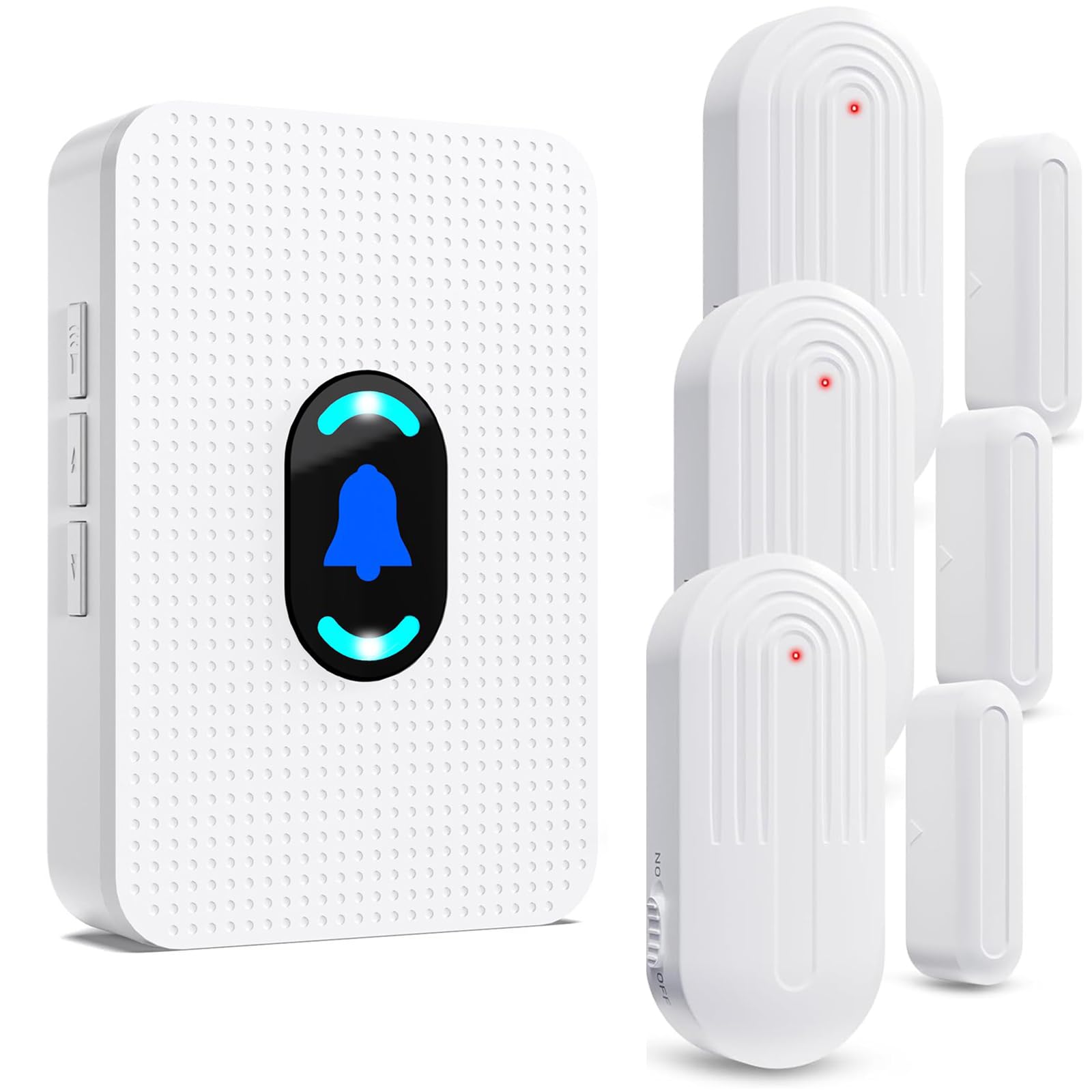 Garantice la seguridad y la eficiencia con nuestro timbre inalámbrico de 55 timbres, 5 niveles de volumen ajustables, modo de silencio, indicador LED, timbre de puerta para negocios.