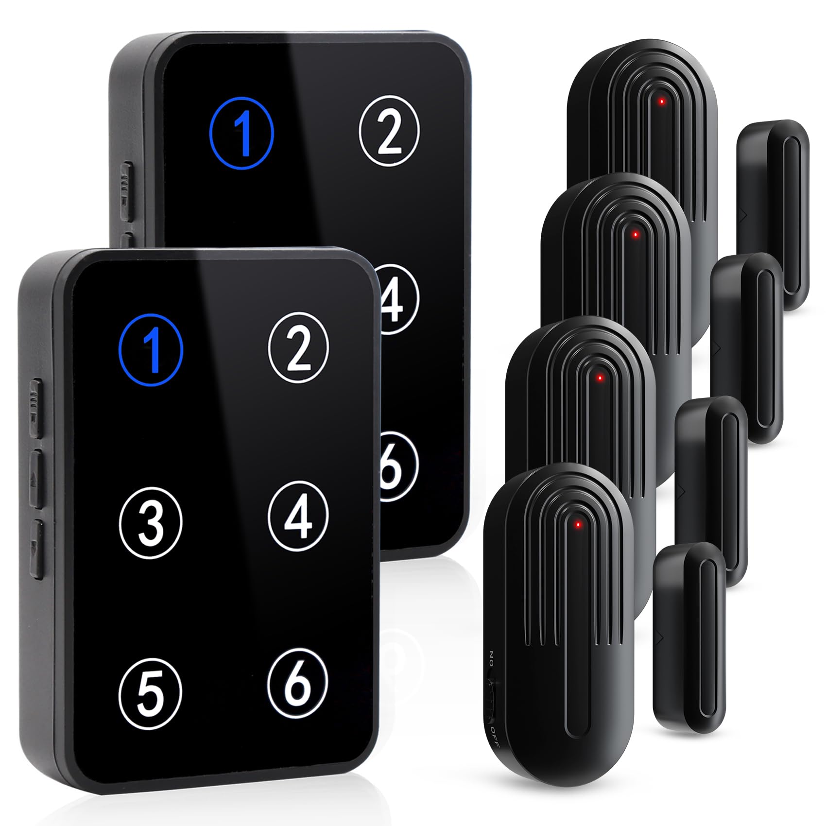 HUWOO Door Chime,Wireless Door Chimes When Door Opens Ringer Alert for Home/Business/Office/Store with 600FT Range,38 Chimes and 5 Adjustable Volume,Buzzer Alarm with 4 Sensor 2 Receiver CallToU