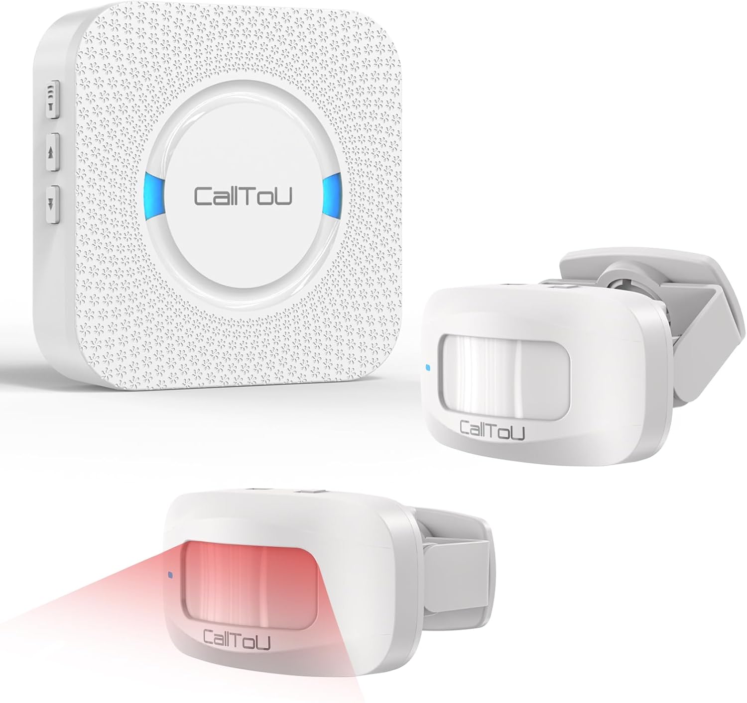 Proteja a sus seres queridos con el sensor de movimiento y detector de alertas CallToU. Su amplio rango de detección de 10 metros y su alcance inalámbrico de 152 metros le garantizan que nunca se pierda una alarma. Sistema expandible.