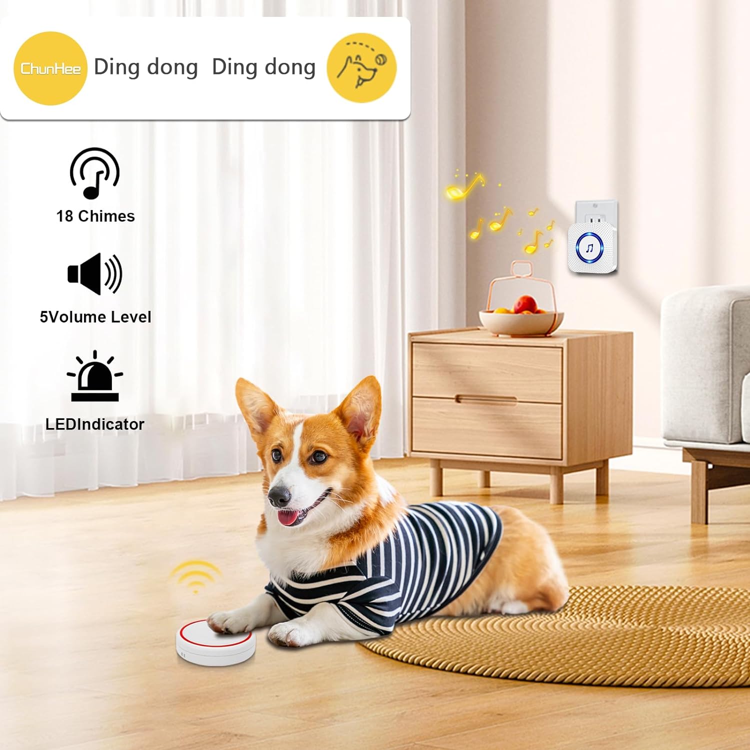CallTou Enhance pet communication with our smart dog bell. Features touch sensitivity, 55 ringtones, and adjustable volume. Wireless setup and excellent after-sales support. CallToU