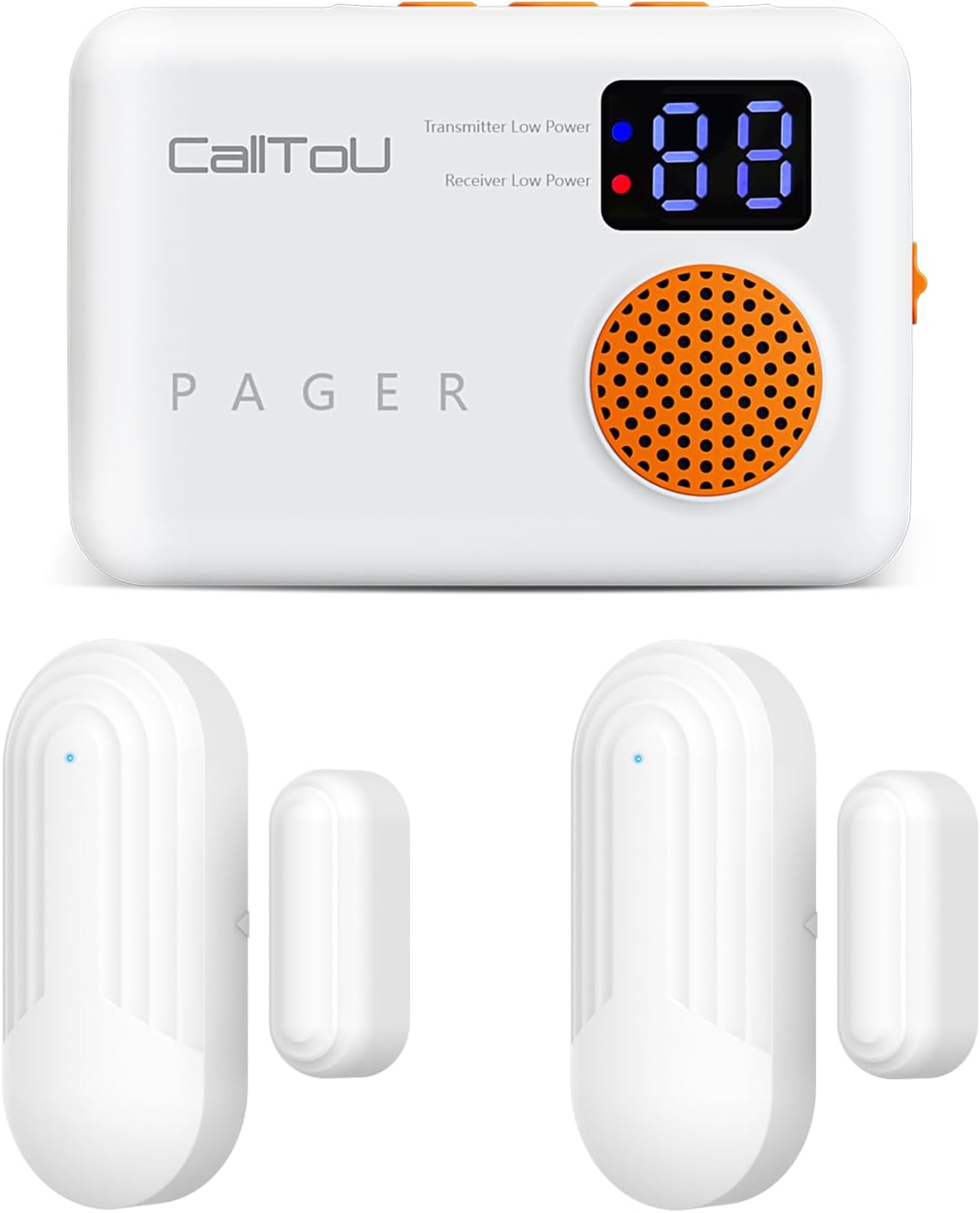 CallToU Door Sensor, Potable Door Alarms when Opened, Door Chime with 2 Chime Adjustable Vibration 500ft Operating Range, Entry Alert Chime for Business/Home/Office (2 Sensor + 1 Receiver) CallTou