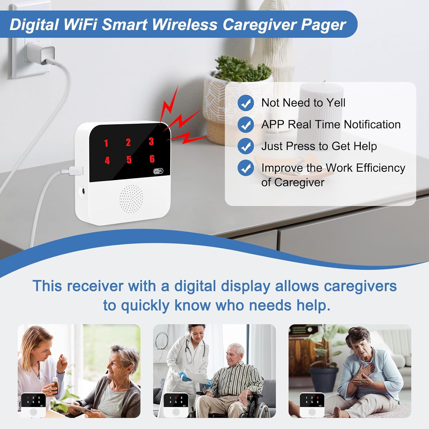Daytech: Garantiza tu seguridad y tranquilidad con nuestro localizador inalámbrico inteligente WiFi para cuidadores. Pantalla LED y botones SOS para ayuda inmediata. ¡Sin cargos, solo seguridad!