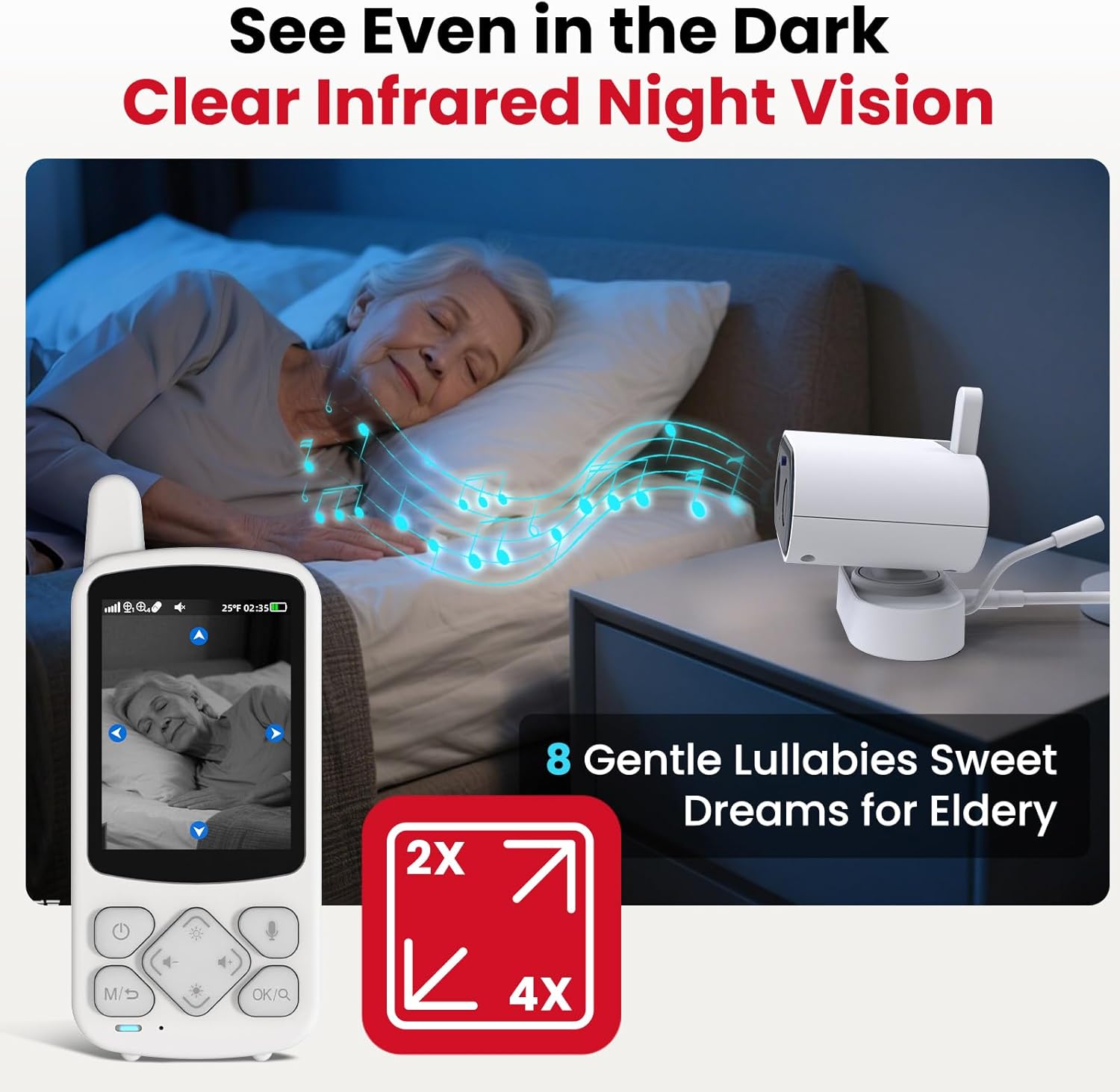 CallToU Elderly Monitor with Camera and Audio, 2-Way Talk Baby Monitors for Elderly No Wi-Fi Video Monitor for Elderly,Call Button for Elderly Home/Nursing Home Use | for Seniors, Dementia Patients CallToU