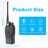 CallToU Walkie Talkies Long Range for Adults, Portable FRS Two-Way Radios, Police Scanner with 16 Channels, LED Flashlight, USB Charger 2 Pack CallToU