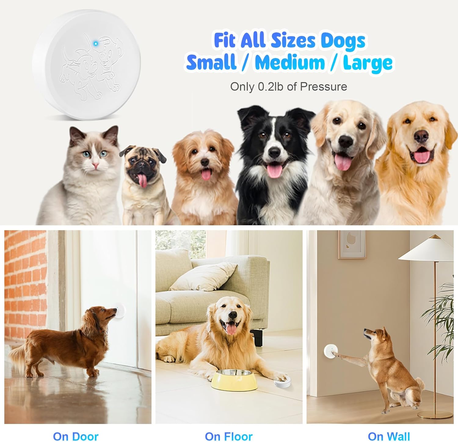 Timbre inteligente WiFi para perros Daytech para entrenamiento para ir al baño y una vida tranquila