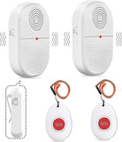 CallToU Wireless Caregiver Pager Vibration Alert System, SOS Emergancy Call Button Alarm for Elderly Seniors Personal Nurse, 800ft Operating Range,1 Portable Receiver + 2 Transmitters CallToU
