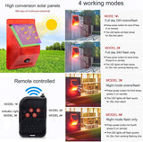 CallToU Solar Strobe Light with Remote Controller Motion Detector Outdoor Alarm Light 129db Sound Security Siren Light IP65 Waterproof Protected for Your Home Villa Baren Farm Yard 2 Pack CallToU
